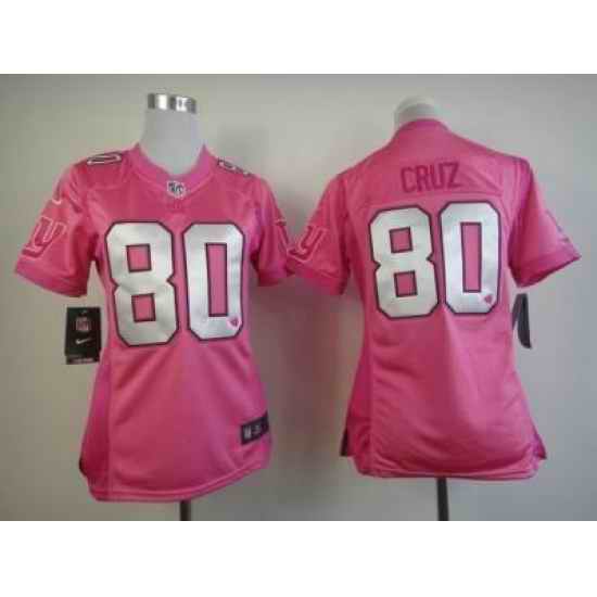 NEW Women New York Giants #80 Victor Cruz Pink Jerseys(love s)